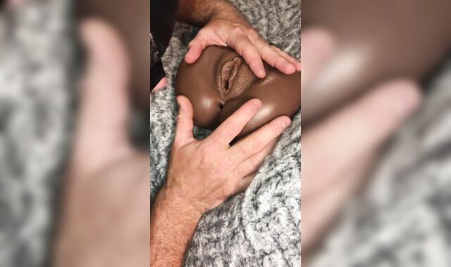 Desire Bi-curious MMF Three way with a Faux Twat Plaything and a Realistic Fake penis