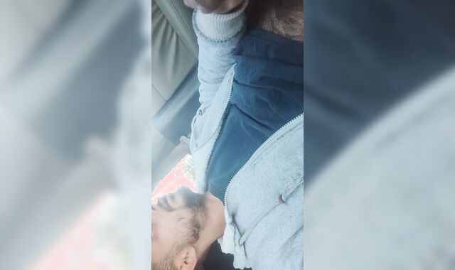 Wanking off Immensely public parking bunch