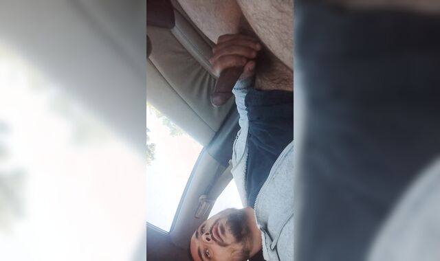 Wanking off Immensely public parking bunch