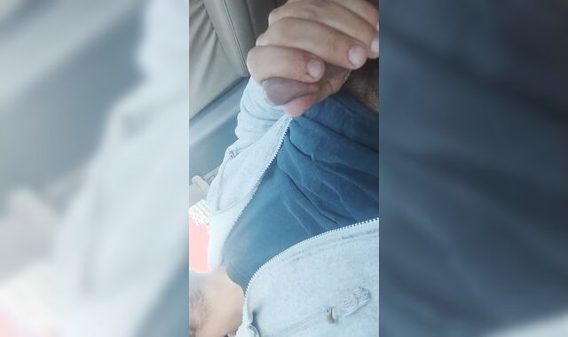 Wanking off Immensely public parking bunch