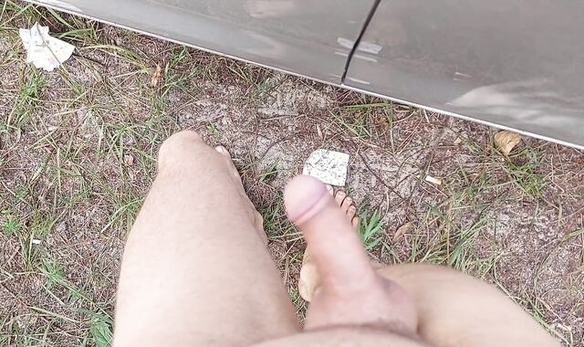 Youthfull lad providing a immense dinky his blow in truck while ultra-kinky nature public cruising