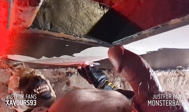 Gnoll Were Hyena Dude pokes mouths in glory crevice 2 dudes share his monster fuck-stick.