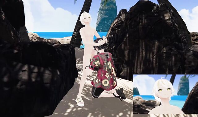 Asian man getting pulverized, filmed on the beach (original VRAV)