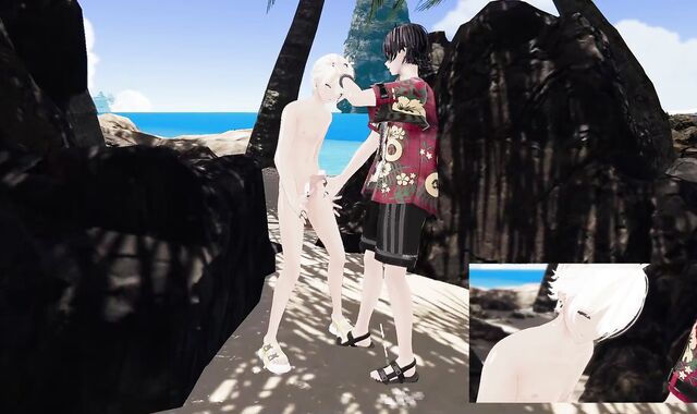 Asian man getting pulverized, filmed on the beach (original VRAV)