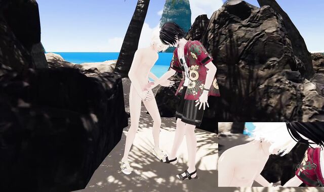 Asian man getting pulverized, filmed on the beach (original VRAV)