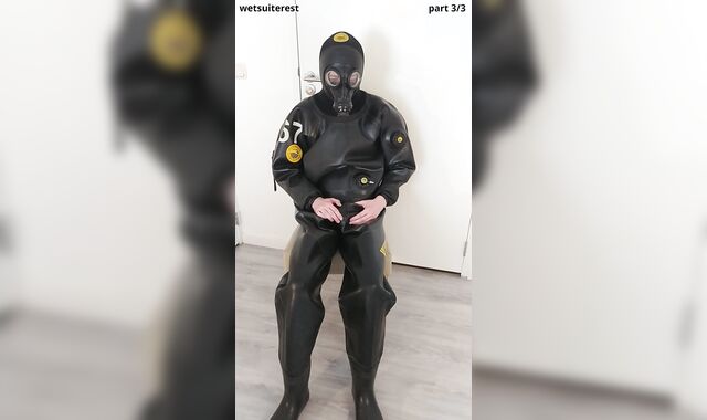 Unclothing intense love glove Viking drysuit dry diving suit, spandex gasmask, neoprene spandex hood