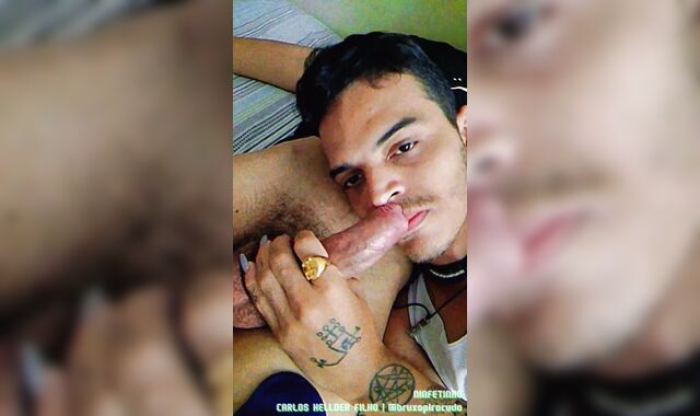 Cheirando e chupando meu femboy submisso, apenas porque eu quis