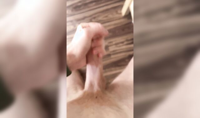 Lad Faps Off Firm & Ejaculates Hefty Stream on Floor - So Much Spunk!