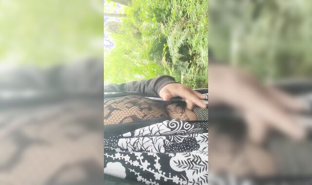 Inverted manmeat finger plow in public on the trail