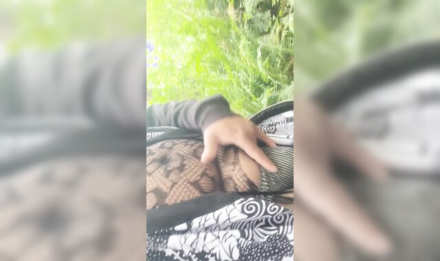 Inverted manmeat finger plow in public on the trail