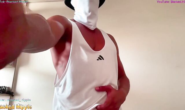 Stellar Twunk Aesthetic Undergarments Taunt (Masculine Model Tighty Whitey Boxers) Flexing for Pride Month LGBTQ