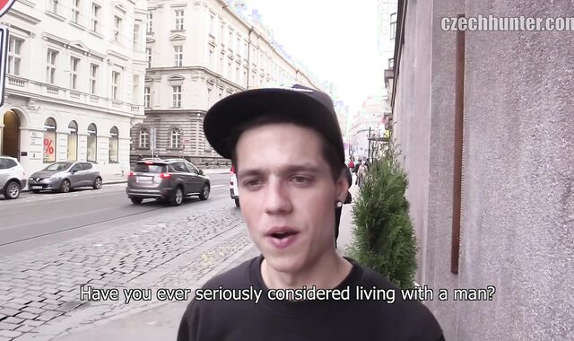 Czech Hunter: Startled Rock-hard on Motel Couch