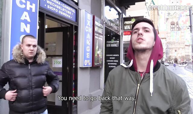 Czech Hunter: Startled Rock-hard on Motel Couch