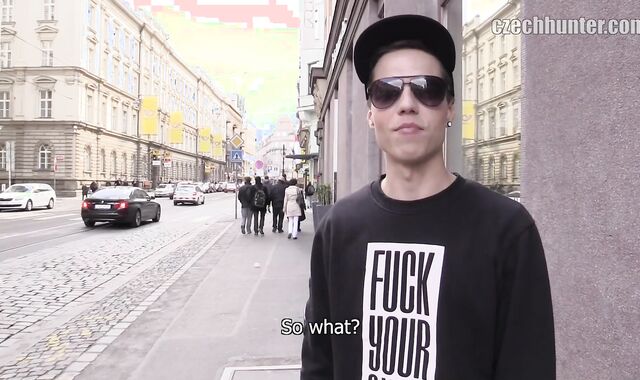 Czech Hunter: Startled Rock-hard on Motel Couch