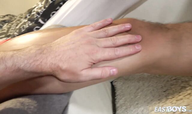 EastBoys.com - Smoothly-shaven and muscle heterosexual man POINT OF VIEW hand-job