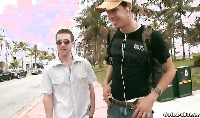 2 men having baths bang-out during the day!