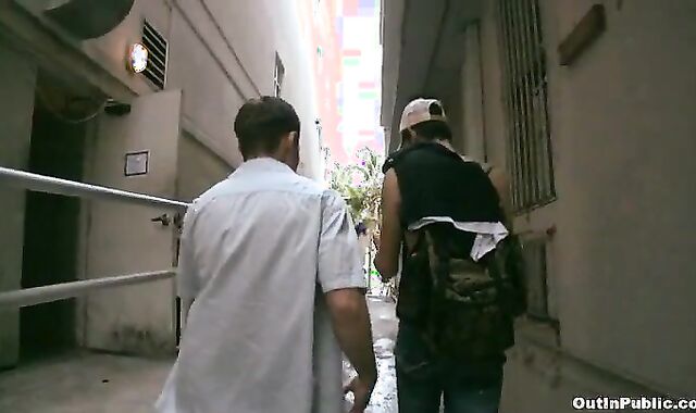 2 men having baths bang-out during the day!