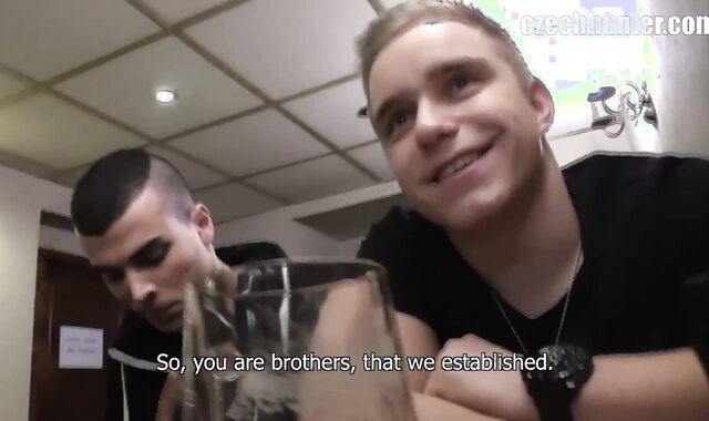 Well muscled bods in motel bedroom