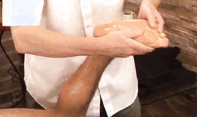 tastey Macho Adrian Getting uber-cute Sensuous Rubdown On His Burning Figure And Rock-hard Instrument