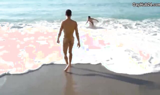 massive hard-ons jerking At The Beach With fluid stream. non-pro Outdoor