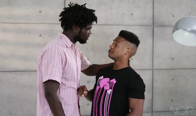 Noir Masculine: Adrian and Devin's white pearly sans a condom orgasm