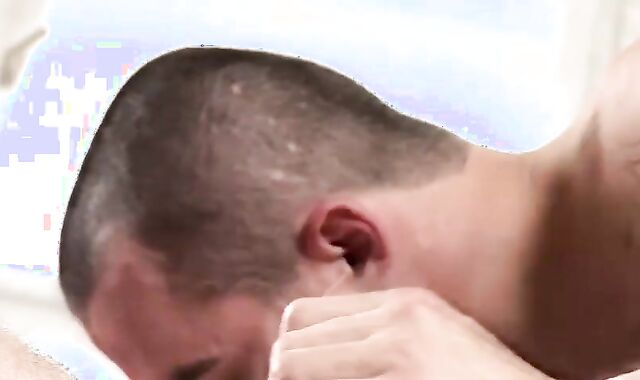 Muscle Hairy man tears up His Playmate Rigid