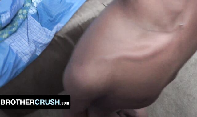 BrotherCrush - Subordinated Latino Youngster Takes His Dominative Stepbrother's Humungous Spunk-Shotgun And Makes Him Cum