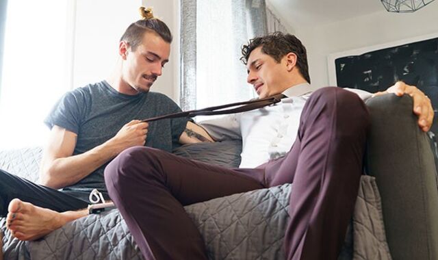 DadCreep - Sean Glimpse Senses Rocky Vallarta's Huge Pecker Behind Him And Can't Stop The Urge To Tear Up Him