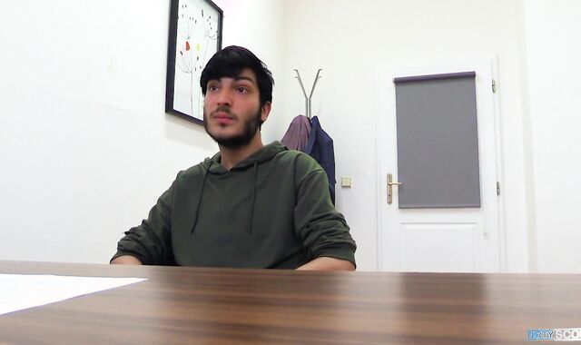 BigStr - Dark Haired Twunk Interviews For A Barber Job & Gropes Both Goes Of His Future Boss