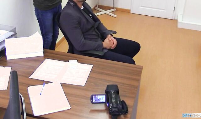 BigStr - Dark Haired Twunk Interviews For A Barber Job & Gropes Both Goes Of His Future Boss