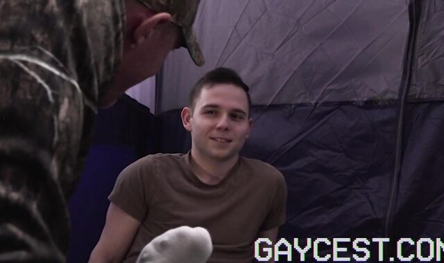 Gaycest - Monster hard-on daddies share bottom sons-in-law while camping
