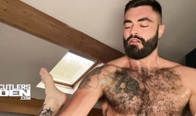 Teddy Starvos Humid Pummels Bear Bryce’s Wide Open Penetrate-Fuck Hole and Feeds him a flow for Cutler’s Den