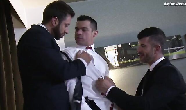 Businessmen three way