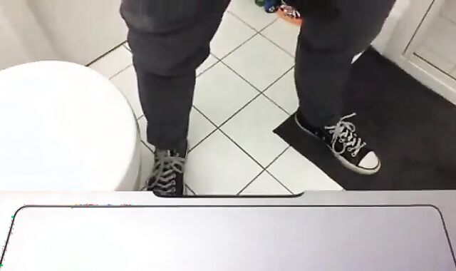 Solo Heat: BMW Salesman Jerks Uncut Shaved Cock In Work Toilet