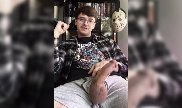 Geeky Boy With A Big Cock Cums