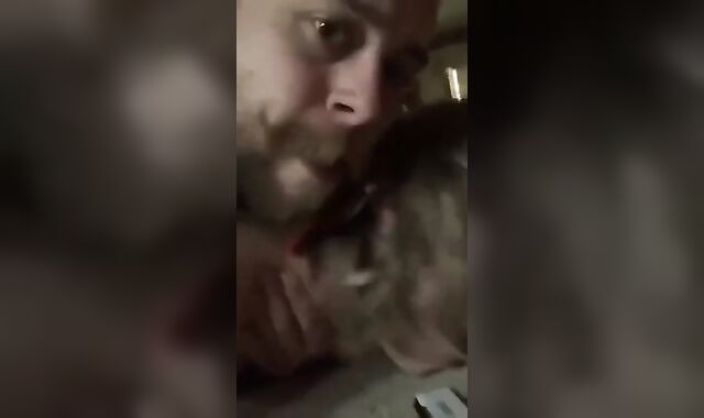 Daddy fucks blindfolded boy on floor