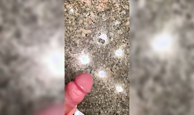 Romeo Twink jerks and cums in bathroom -