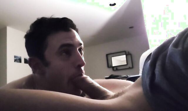 sucking a big cock and getting my face fucked with a cum facial