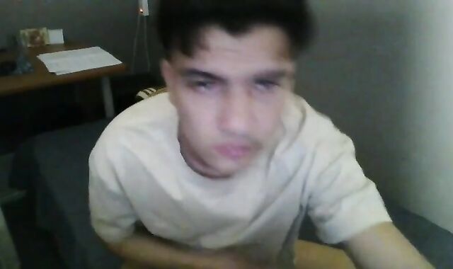 College Guy Jerks Off And Fingers His Ass In Bed
