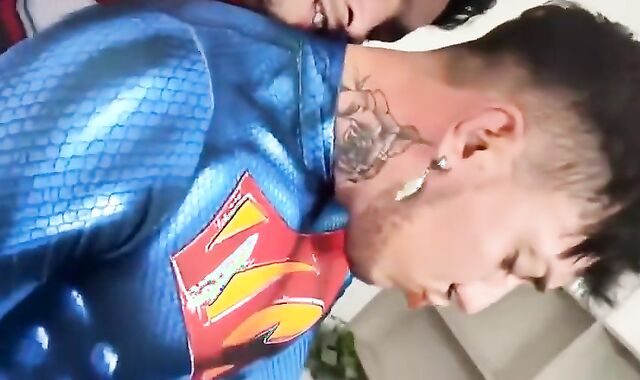 Big Cock Superheroes Bareback Threesome