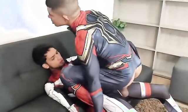 Big Cock Superheroes Bareback Threesome