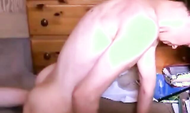 Horny webcam twink cums on the carpet