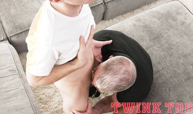 TwinkTop - Monster rigid-on jock breeds fur decorated butted platinum fox coach