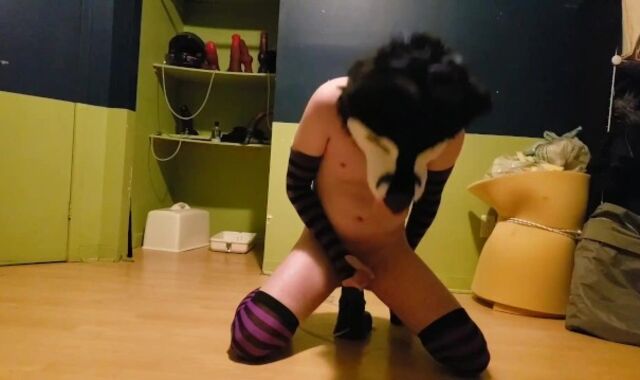 Femboy Husky trying to take XL Chance and spunk with donk inner cum-shot