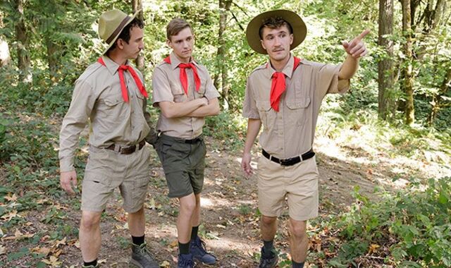 Folks At Camp - Fresh Scout Gets Stripped Down And Receives A Crazy Handle From His Scout Professors