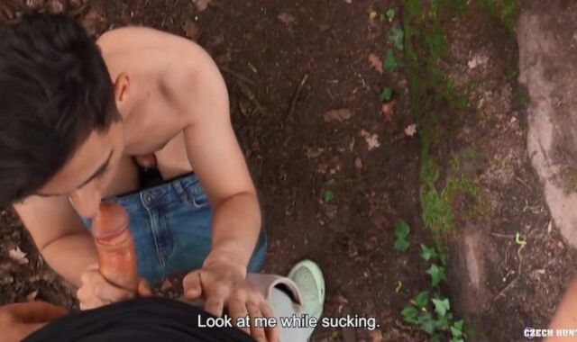 Czech Hunter - Real gonzo break-up treatment blowing unusual dude-meat POINT OF VIEW