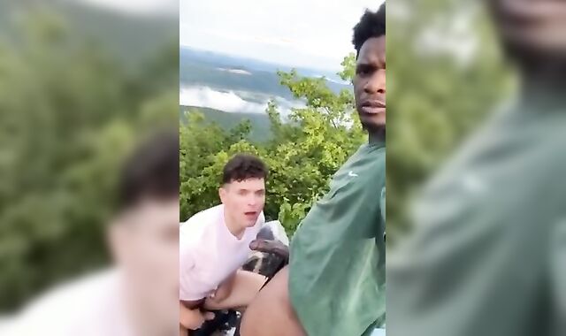 Twunk Deep-Throats THICK EBONY MAN ROD Outside In The Open