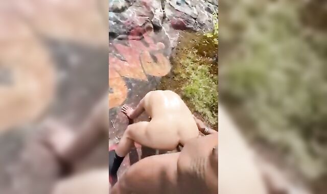 Dangled Black Stud Wrecks Little White Twink Fuck-Hole Outdoors In The Open