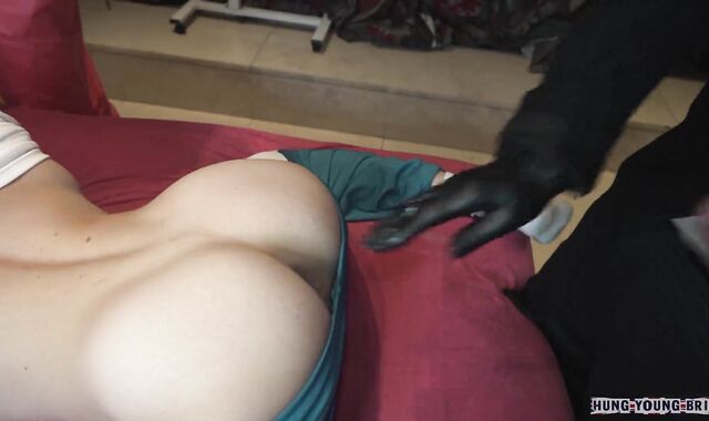 Mask glides off half way however CUMMING inwards Dauntless Stud-Next-door