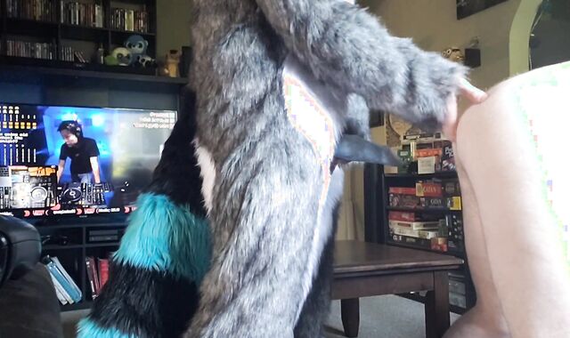 Moto knotting the pup